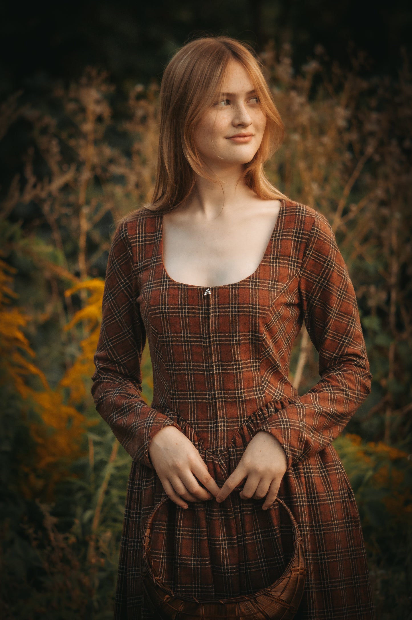 Brown check Demelza dress