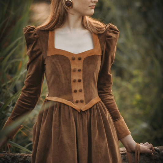 Lady Autumn Pumpkin corduroy dress