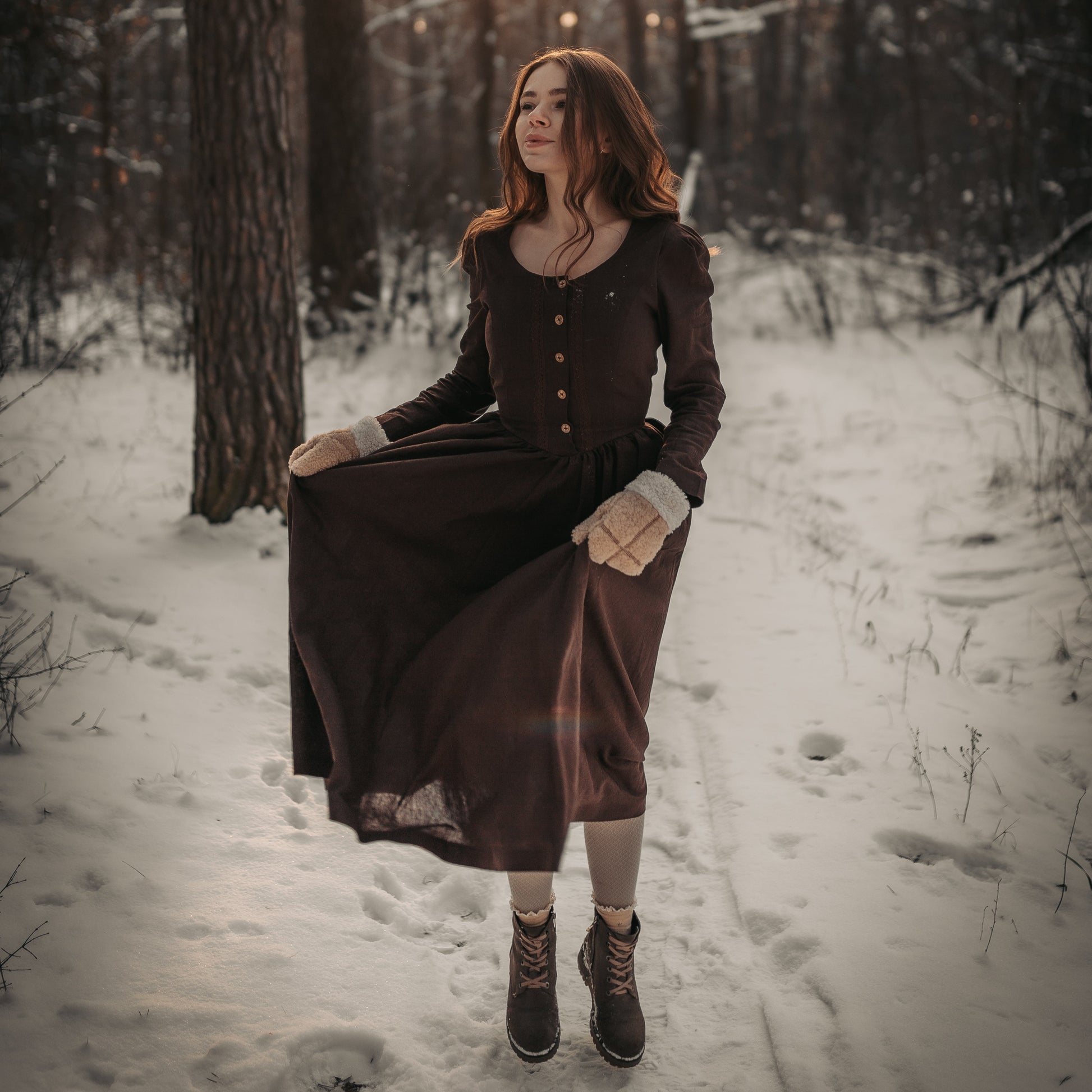 Forestcore Brown Linen Demelza Dress Custom Size Maxi Lenght / Fast Sewing Option 1-3 Days and Fast Delivery 3-9 Days Forestcore Brown Linen Demelza Dress Custom Size Maxi Lenght / Fast Sewing Option 1-3 Days and Fast Delivery 3-9 Days