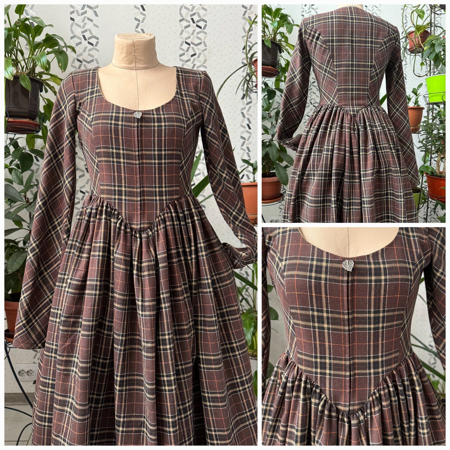 Rust check Demelza dress