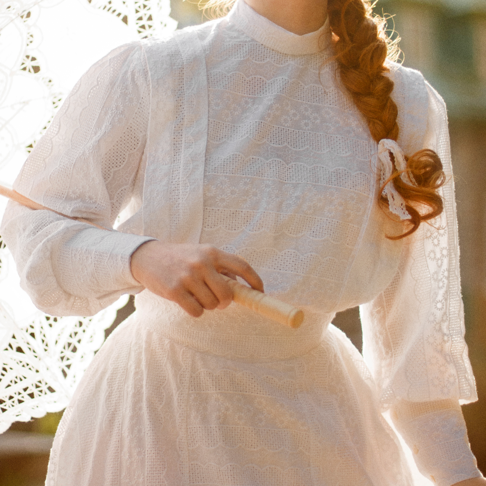 Edwardian victorian walking tea day simple wedding eyelet cotton dress. Handmade natural sustainability dress with embroidery