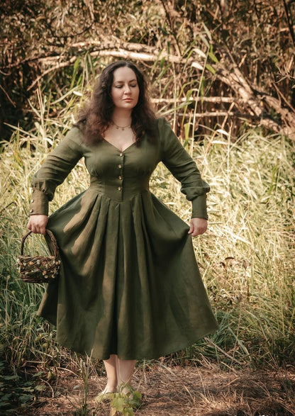 Acorn green forest dress