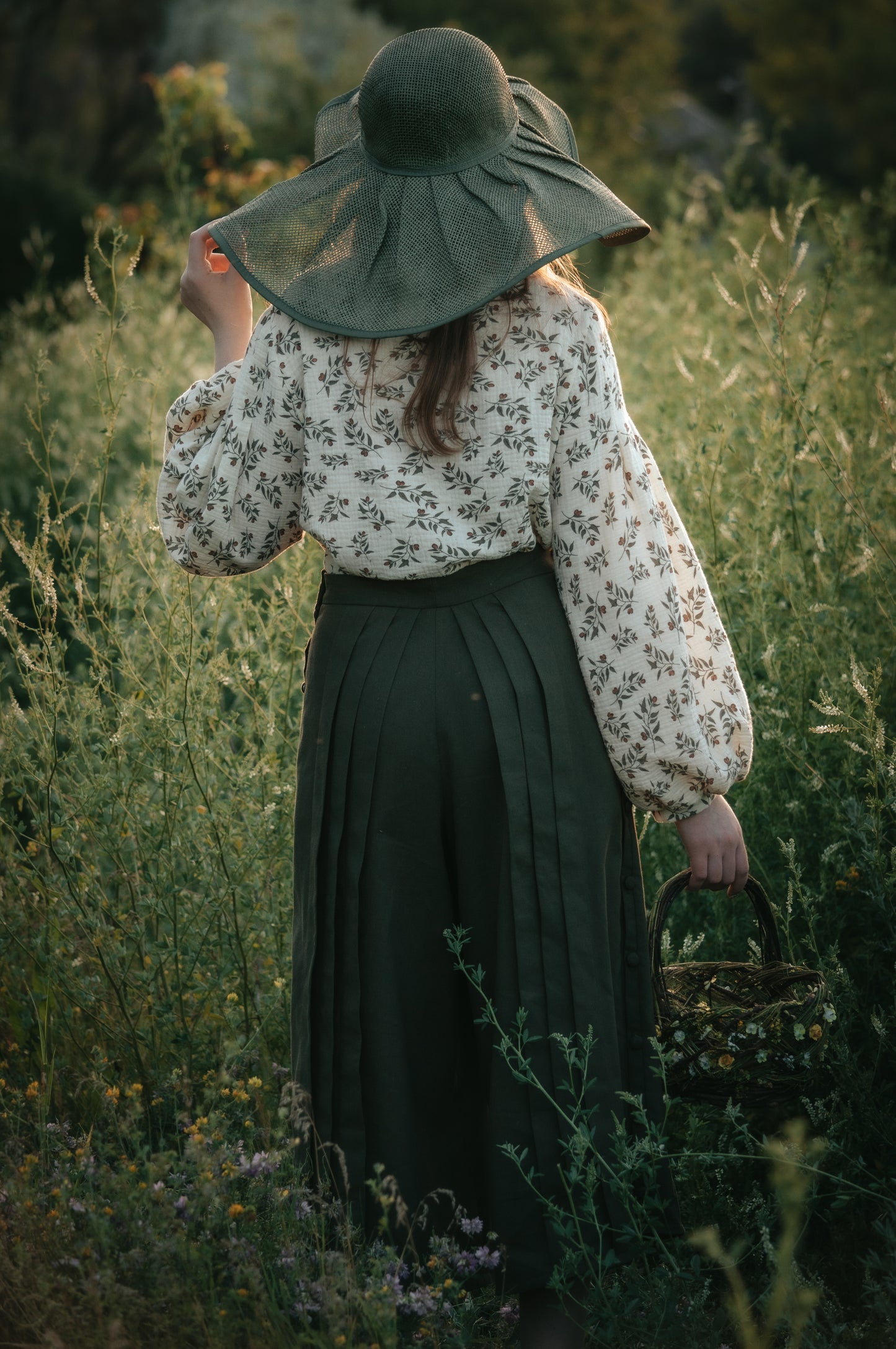 Secret pants edwardian green linen skirt-trousers