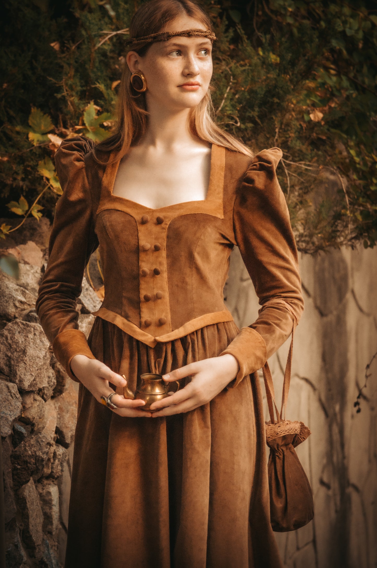 Lady Autumn Pumpkin corduroy dress