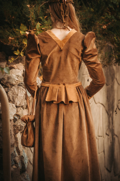 Lady Autumn Pumpkin corduroy dress