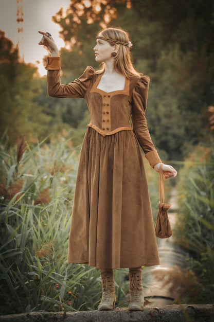 Lady Autumn Pumpkin corduroy dress