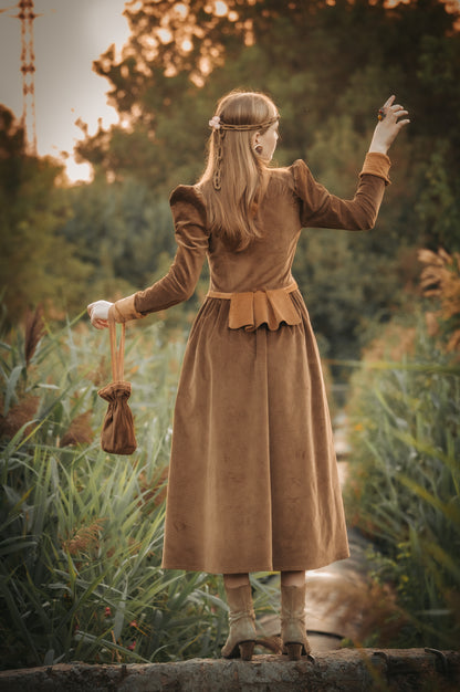 Lady Autumn Pumpkin corduroy dress