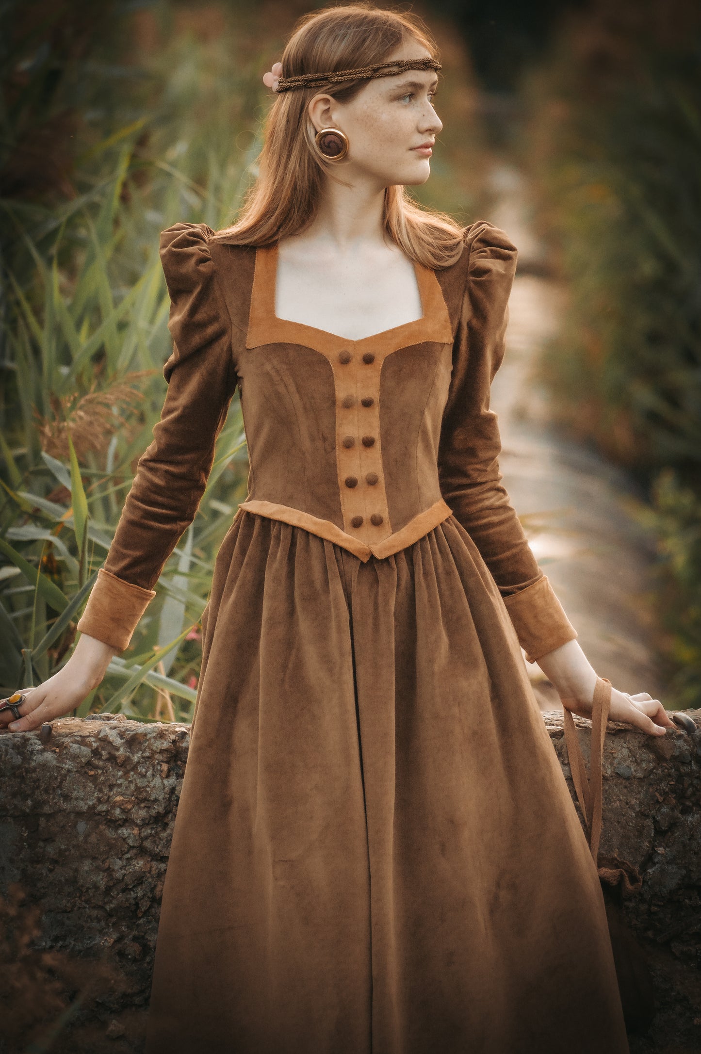 Lady Autumn Pumpkin corduroy dress