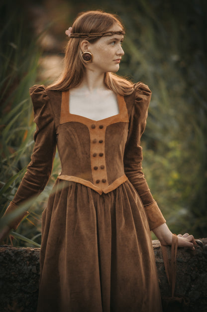 Lady Autumn Pumpkin corduroy dress