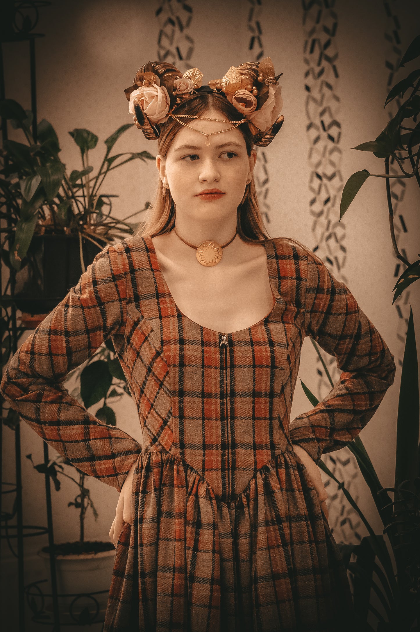 Rust check Demelza dress