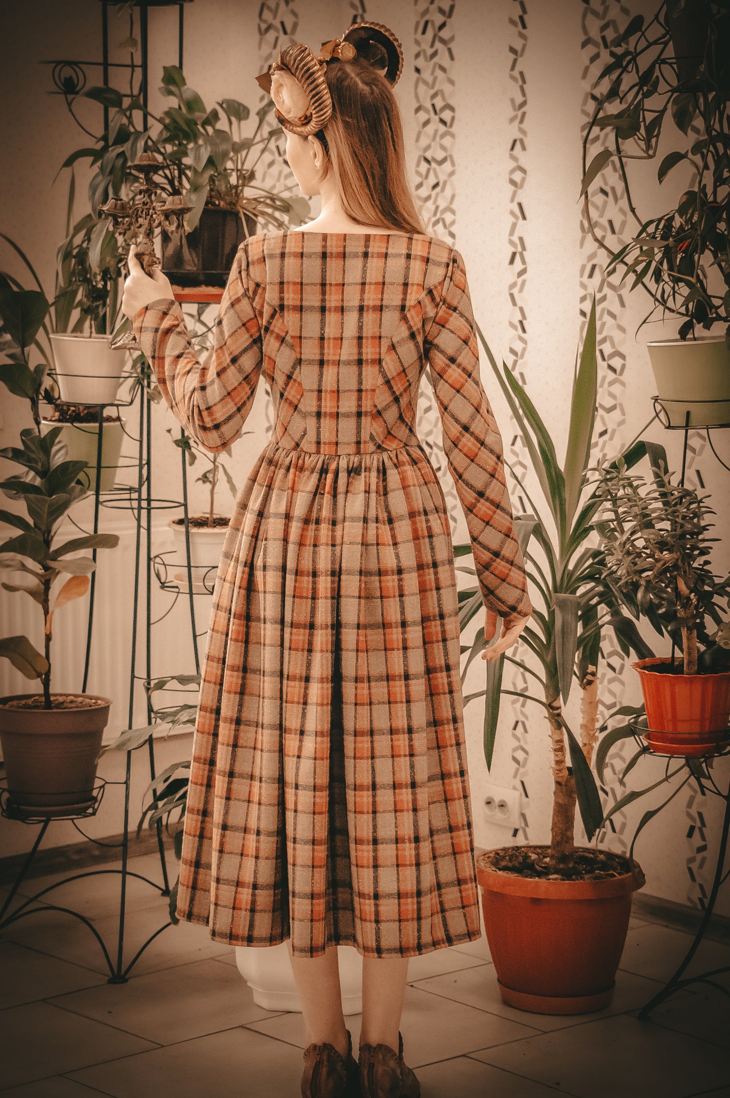 Rust check Demelza dress