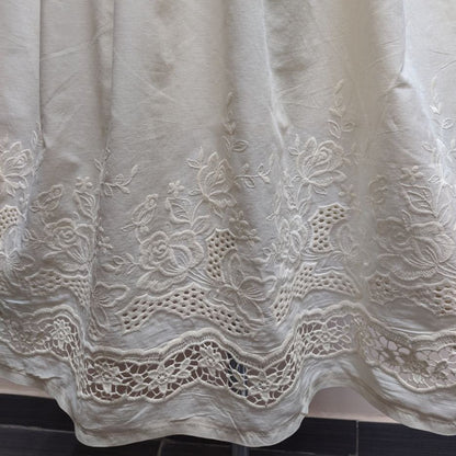 Edwardian victorian ivory petticoat with embroidery