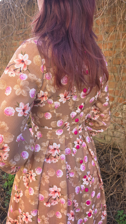 Tea rose dress, lace skirt and hat