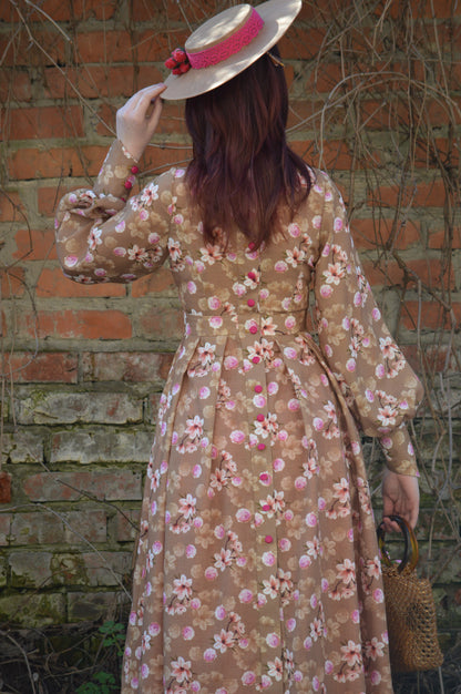 Tea rose dress, lace skirt and hat